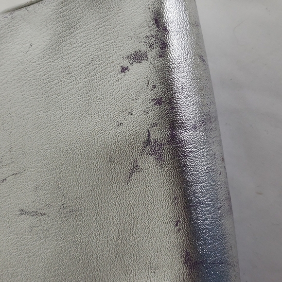 Vintage Midcentury Silver Handbag With Rhinestone Kiss Clasp and Satin Coin Bag - Picture 12 of 13